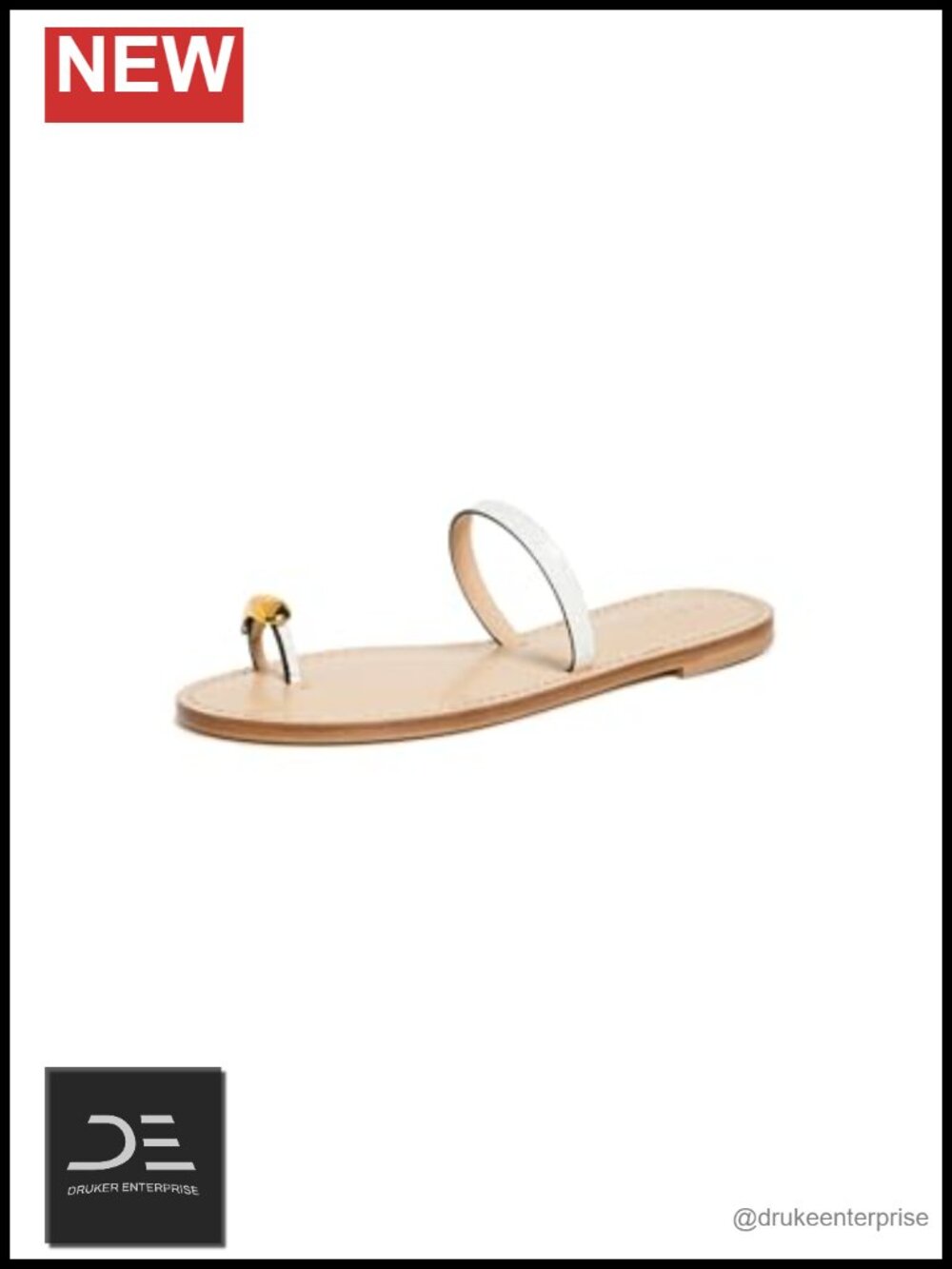 Women's Leather Sandals - Croc Embossed Slip On Flat